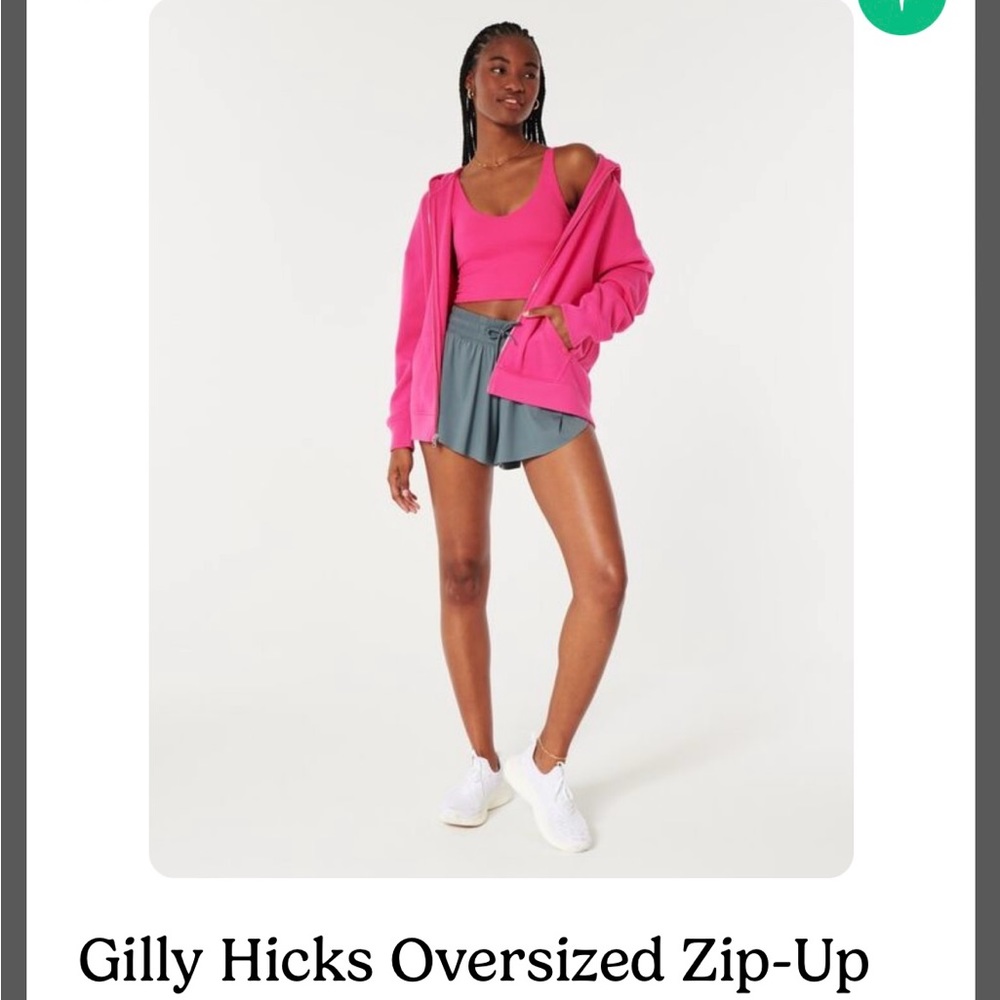 Gilly Hicks Pink Oversized Zip Up Hoodie Women’s XL